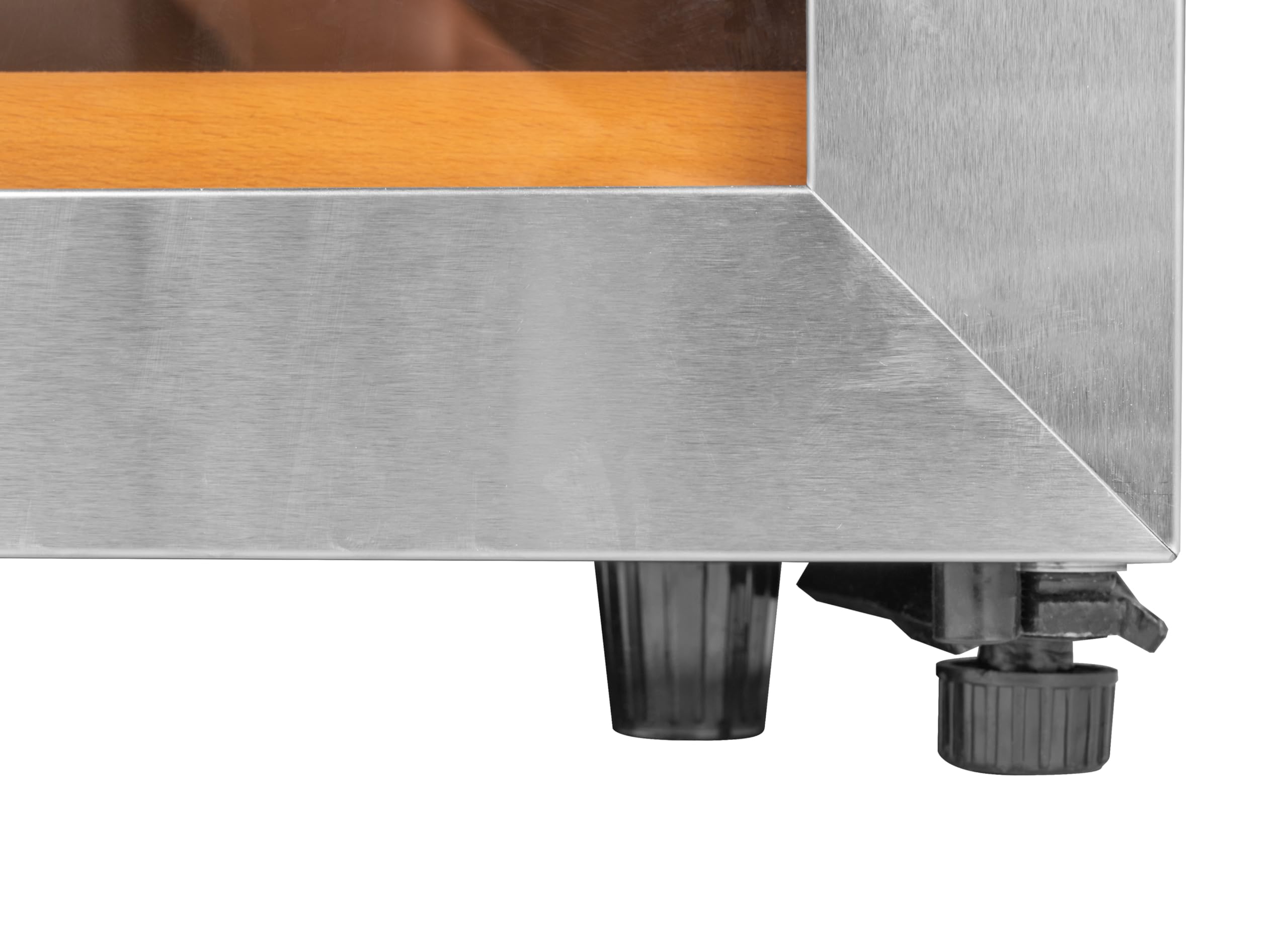 METRO Professional Cantinetta Vino Refrigerata GWC3091 | Acciaio Inox, Doppia Zona di Temperatura, 54 x 54 x 123.5 cm, 5 Ripiani in Legno, Termostato Touch e Luci a LED, da 5 a 22 °C (91 Bottiglie)