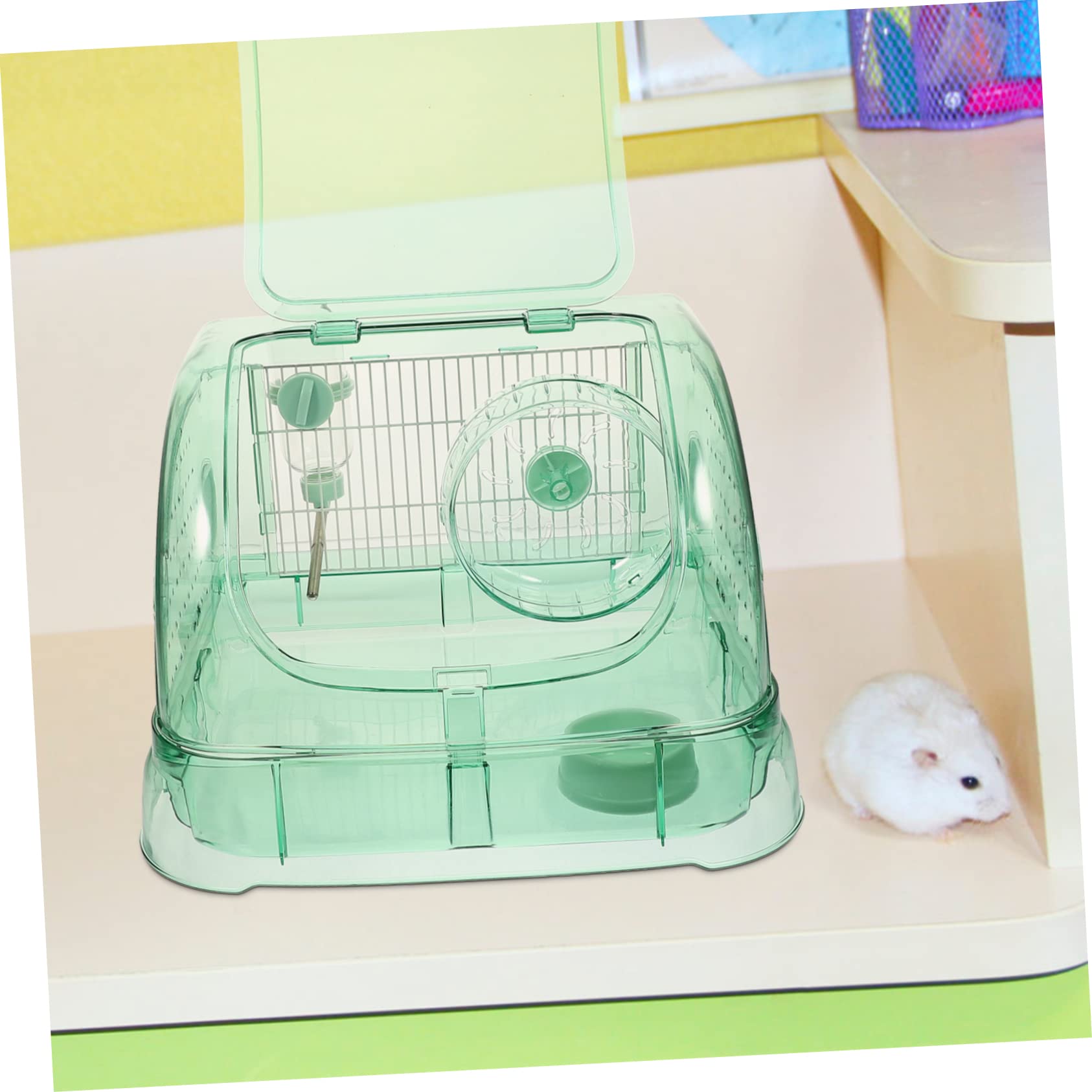 Jaula para Hámster Pequeña De Caja para Mascotas Contenedor para Cobayas Estuche Transparente para Hámster Habitación del