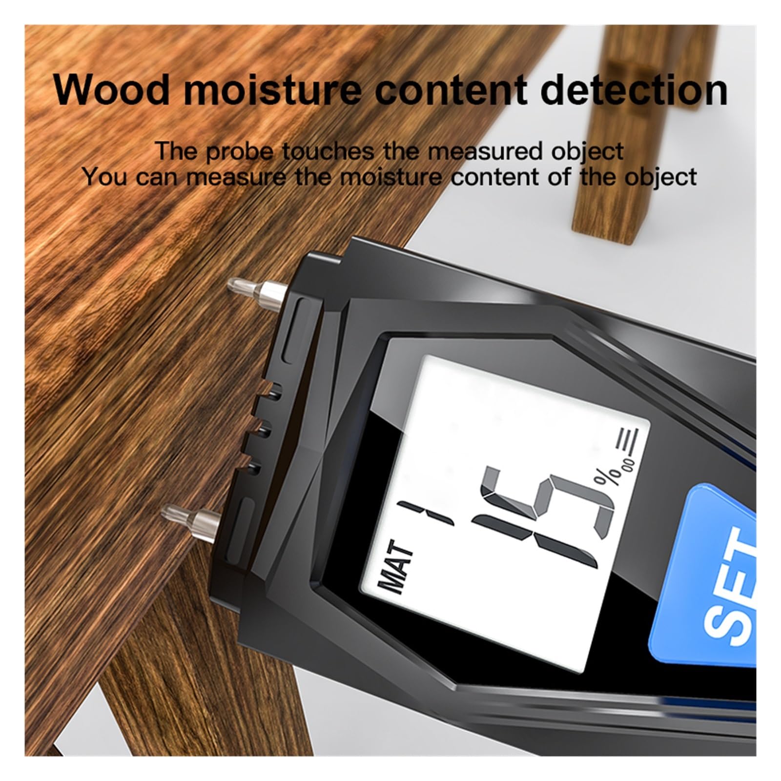 Misuratore di umidità del Legno Digitale Igrometro Rilevatore Sonda ad Alta precisione 0-75% Display LCD Piccolo Errore