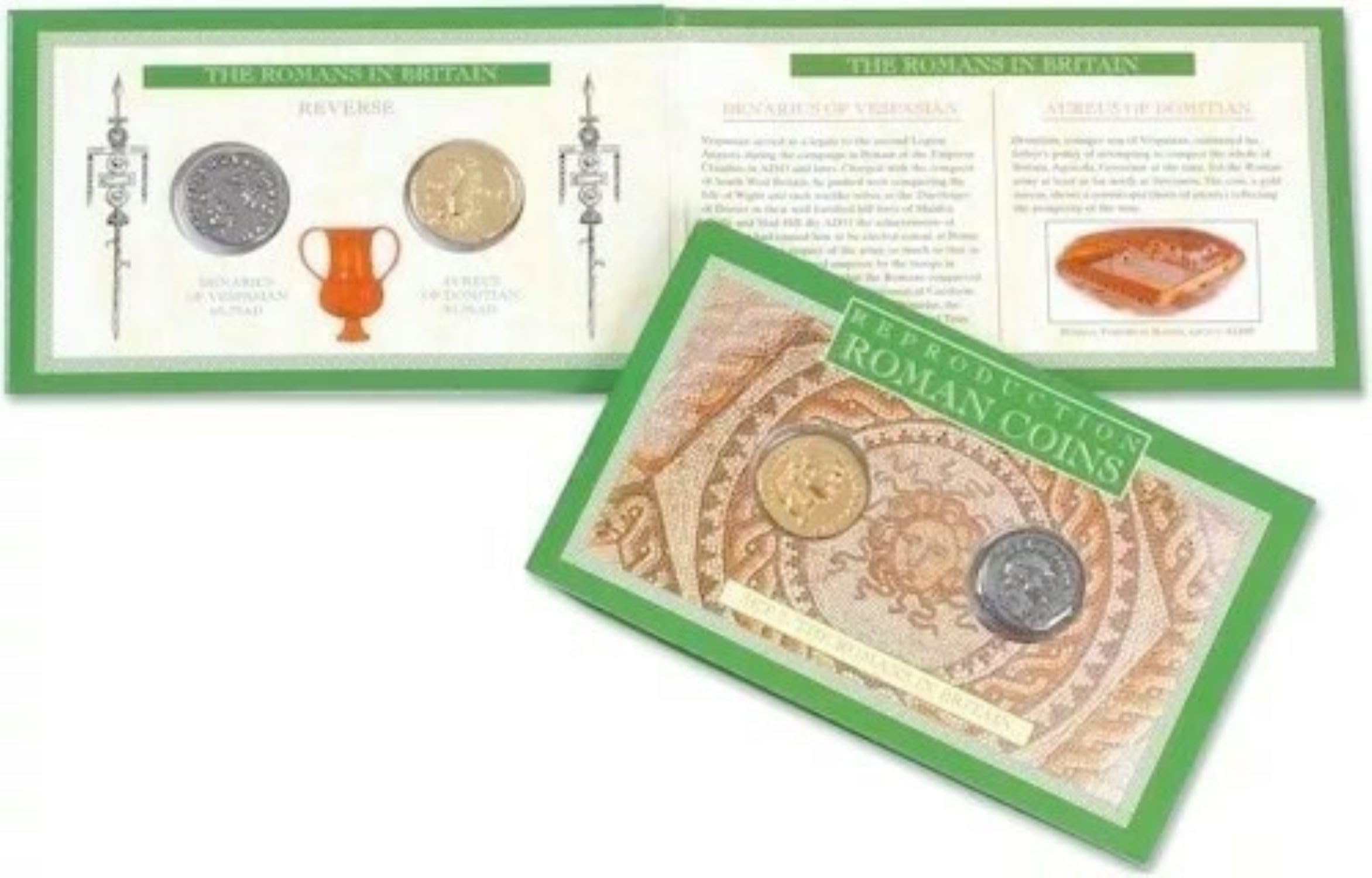 Westair Silver And Gold Reproduction Roman Coin Set 2 - The Romans In Britain 1 Denarius And 1 Aureus