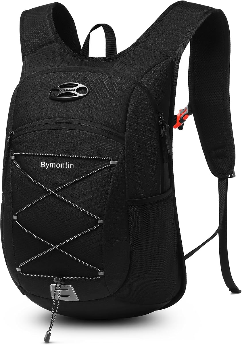 Ultra-Light Soft Hiking Daypack With Cushioned Breathable Back Panel | Sports Backpack, 15L, Black