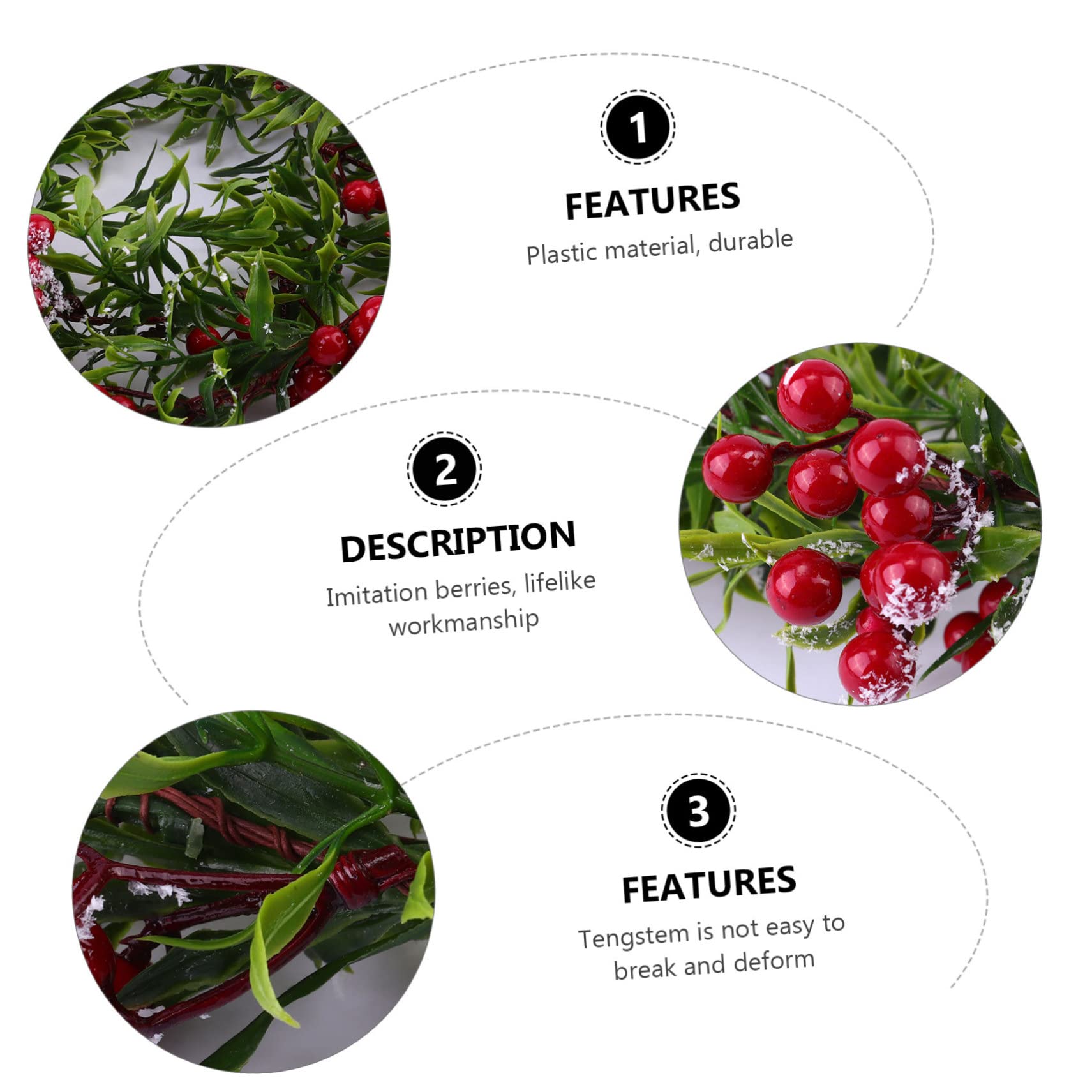 TOPBATHY 3 Piezas bastón de Navidad decoración de botín de Mimbre de Navidad Guirnalda de otoño Decoraciones navideñas Artificial Plants Mimbre Decorativo ratán de Falsas PVC