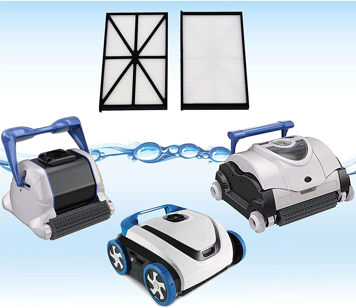 Poweka RCX70101PAK2 Cartouches de Filtre de Rechange Compatibles avec Hayward Aqua Vac QC SharkVac et TigerShark Robot Purificateur de Piscine (2 Pièces)