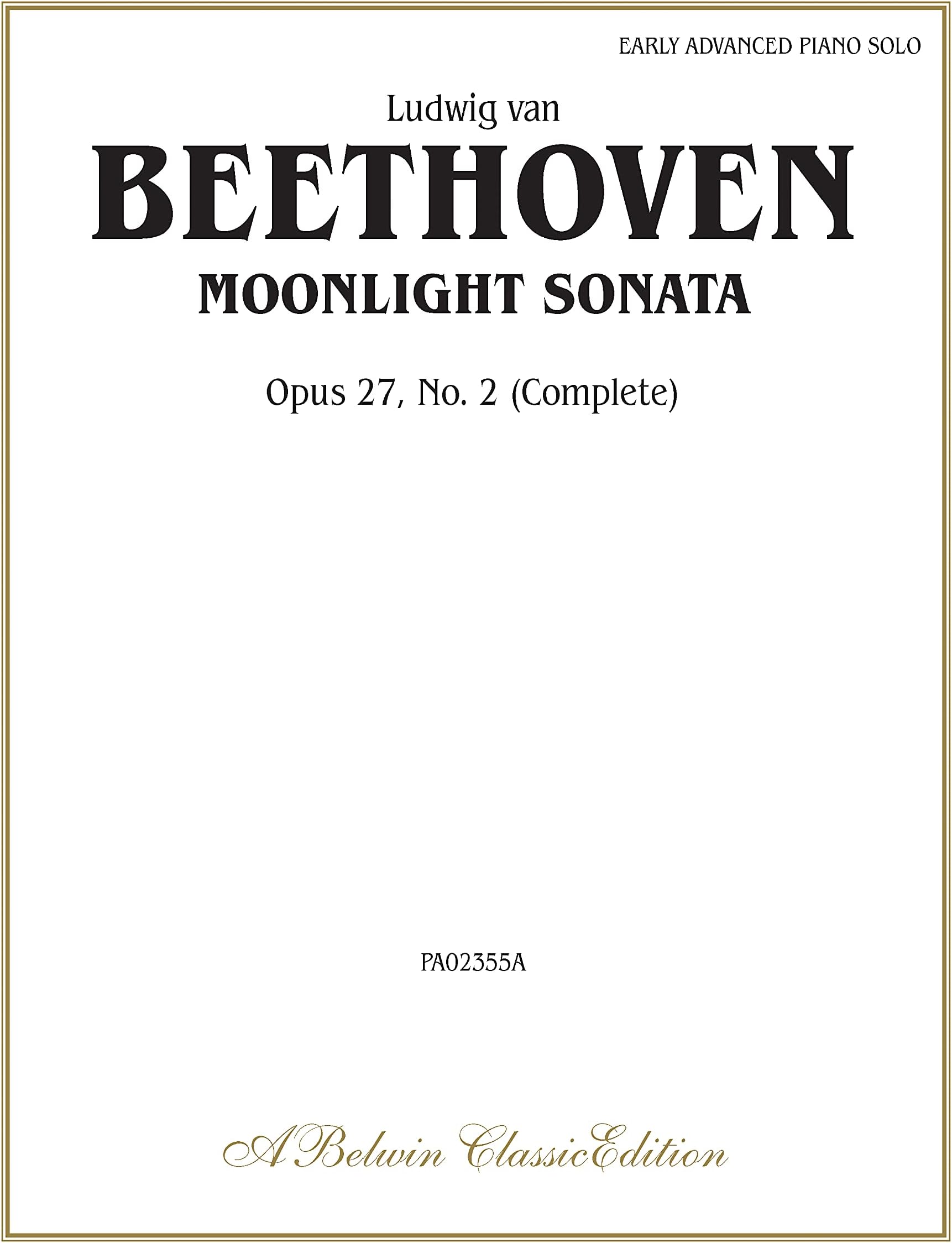 Moonlight Sonata, Op. 27, No. 2 (Complete) (Belwin Classic Library)