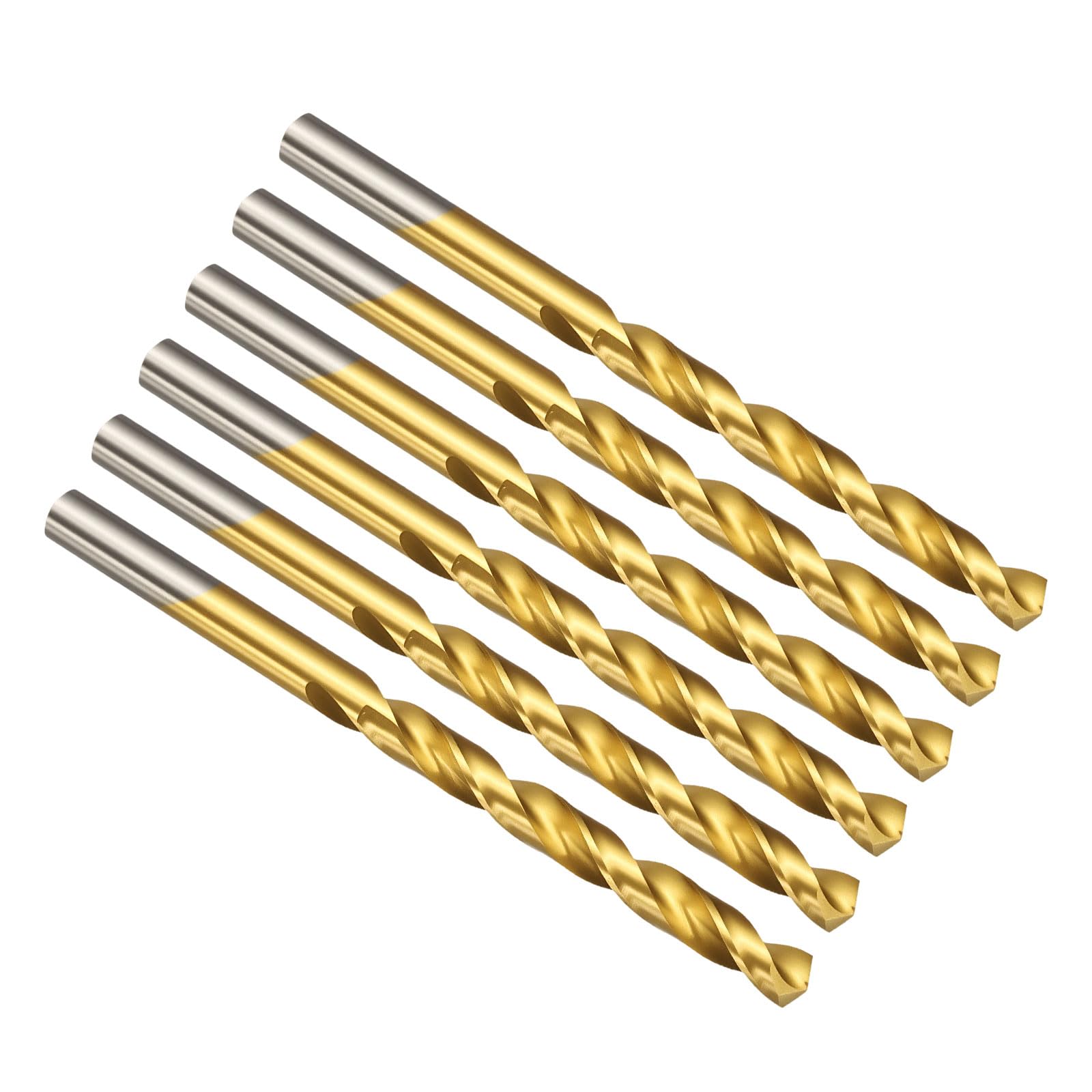 PATIKIL #3 Drill Bit, M42 8% Cobalt High-Speed Steel Jobber Straight Shank 135° Titanium Nitride (TiN) Coated for Hard Metal Stainless Steel - 6 Pack — image 1