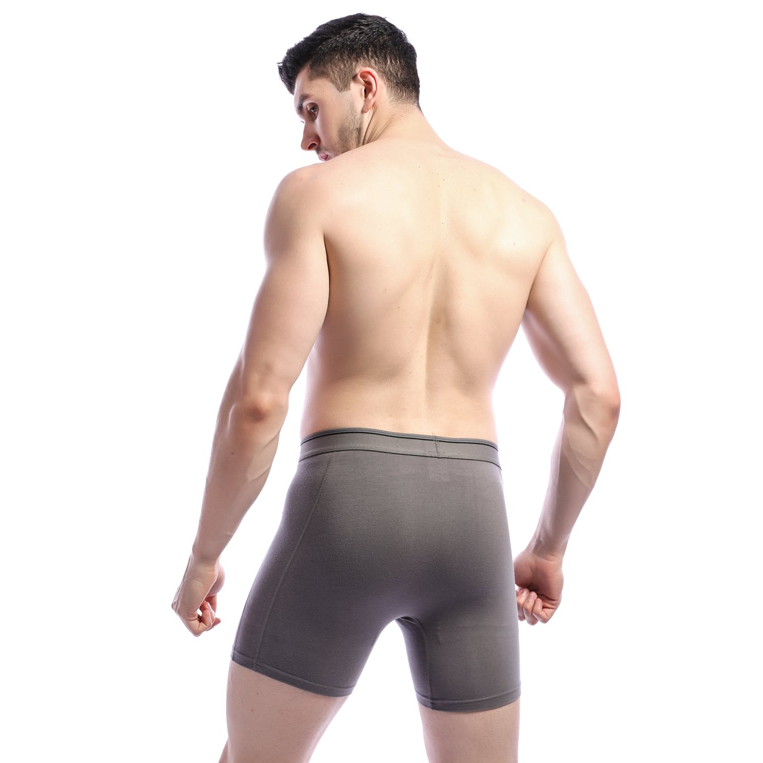 Nuofengkudu Sin Costuras Largos Calzoncillos Hombre Boxer Antirozaduras Suave Comodos Elastico Absorbente Running Sport Underwear