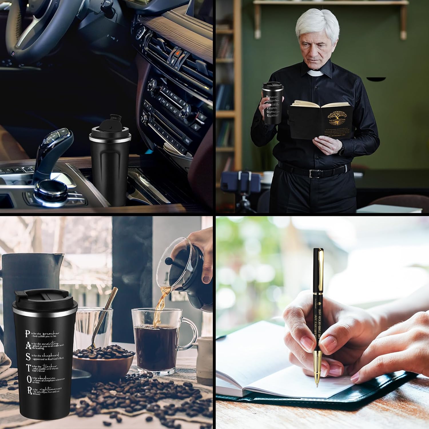 3 Pcs Christian Pastor Appreciation Gifts Set for Men, black image 5