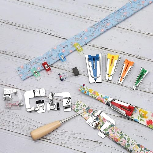 Miniatura 3 de LUNARM Kit de herramientas de cinta al bies con instrucciones (idioma español no garantizado), 5 tamaños (0.236 pulgadas, 0.315 pulgadas, 0.472