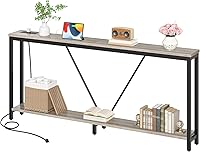 Vista 1 de HOOBRO 70.9" Extra Long Sofa Console Table with Charging Station, 2-Tier Behind Couch Table with V-Brace, for Narrow Entryway, Hallway, Living Room