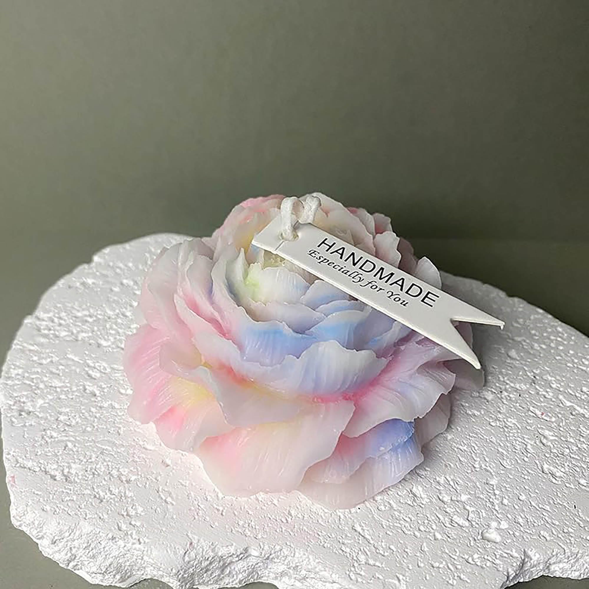 Cooary 113°F 4 Pcs Low Temperature Candles Glow in The Dark White Peony Flower Shaped White Heart Rose Scented Luminous Candles Adult Low Heat Body Safe Drip Candles Wax Play for Couples Date Night