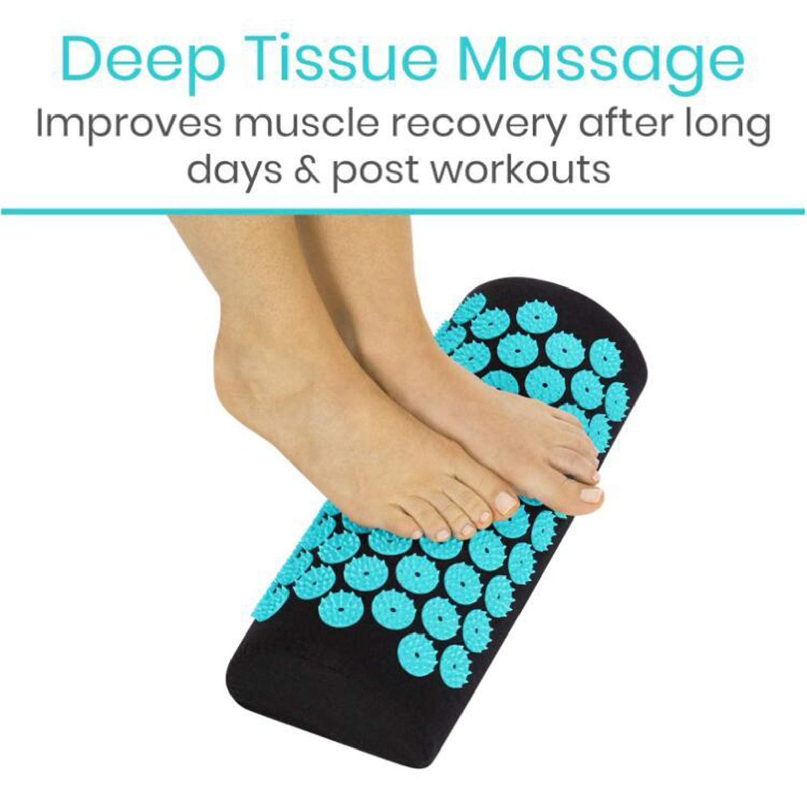 Tapis D'acupression – Coussin de Massage Complet pour Le Dos, Les Jambes, La Nuque, pour Soulager Le Stress et Idéal En, Bleu