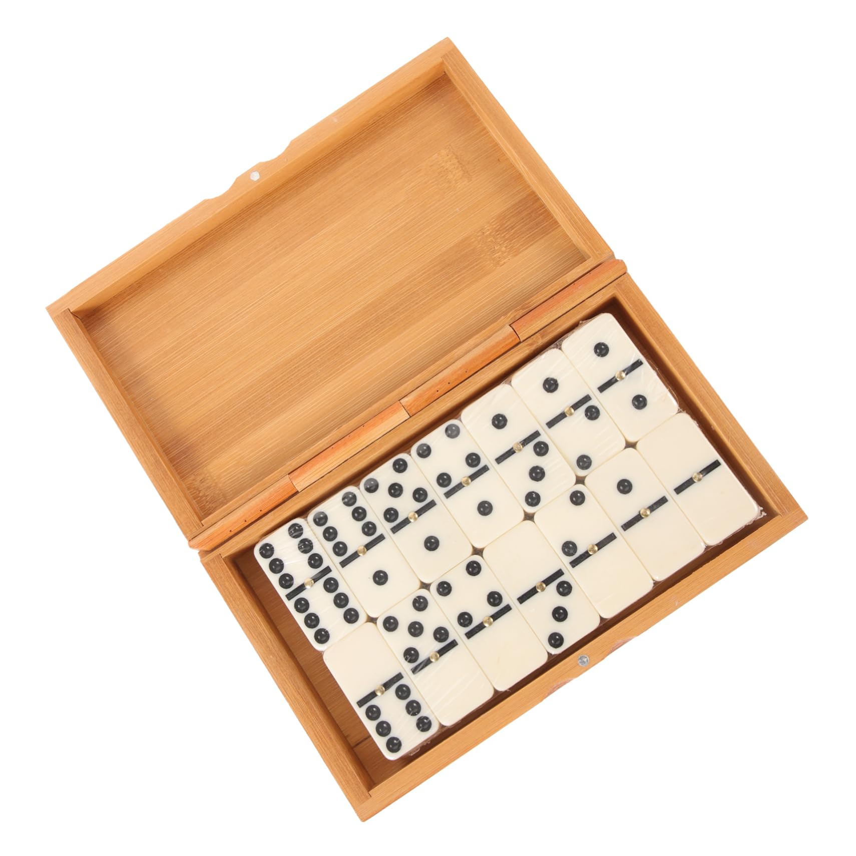 ifundom Jeu de Dominos en Bois Vintage pour Adultes et Garçon et Filles Boîte de Dominos en Bambou Tuiles de Jeu Classiques Familial Présent Loisirs et Convivialité 1 Coffret