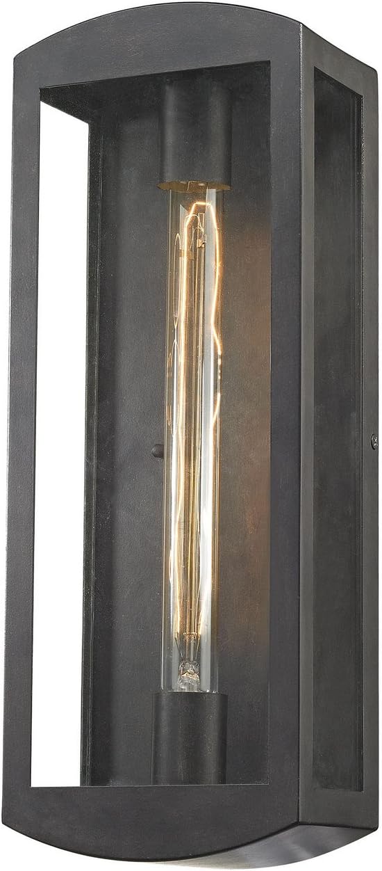 Elk Home Trenton 1-Light Wall Sconce - in Blackened Bronze Finish, with Clear Glass, Transitional Style