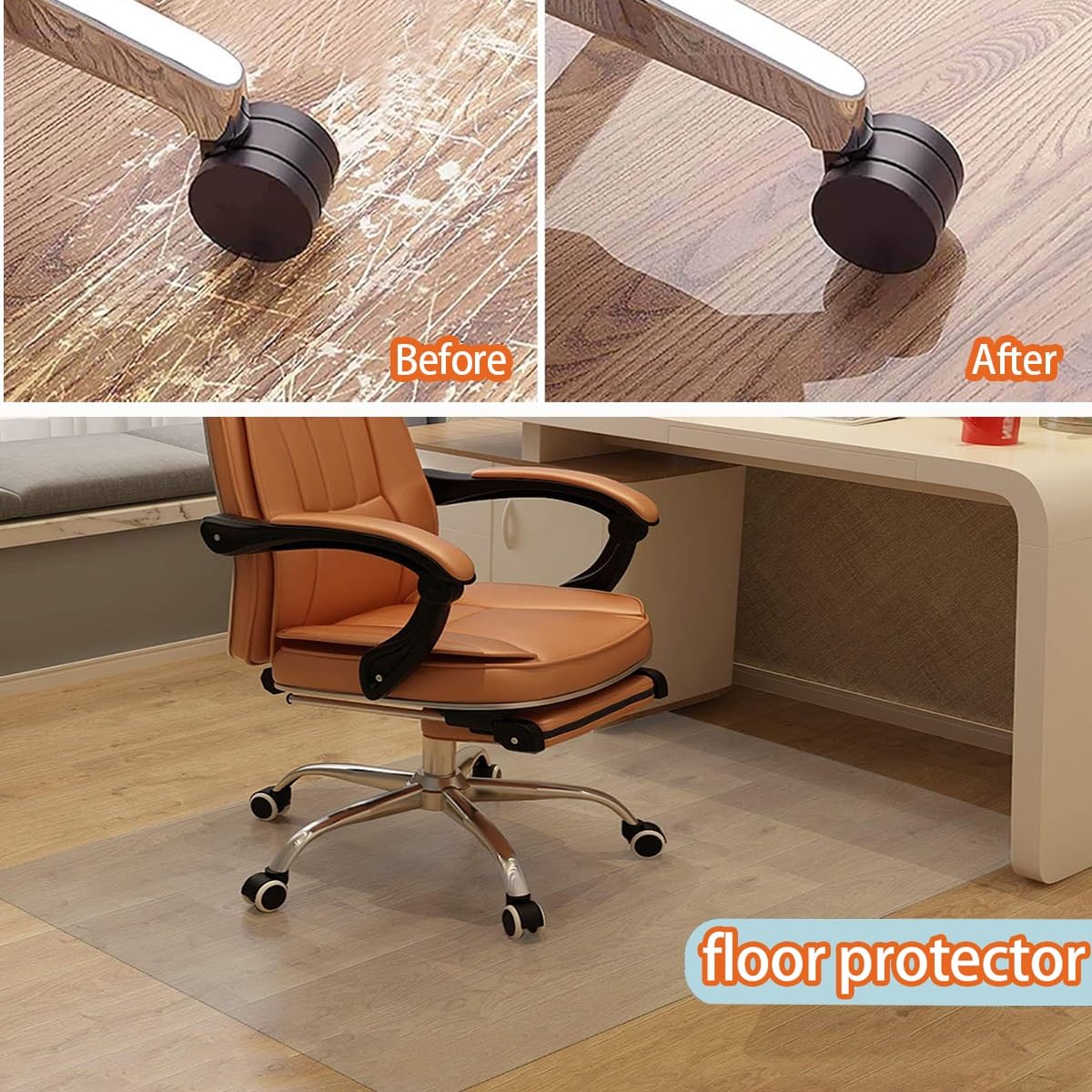 Alfombra de vinilo de alta calidad para sala de estar, alfombrilla transparente para silla de oficina, protector de parquet resistente a los arañazos, alfombra de cocina para el hogar (transparente