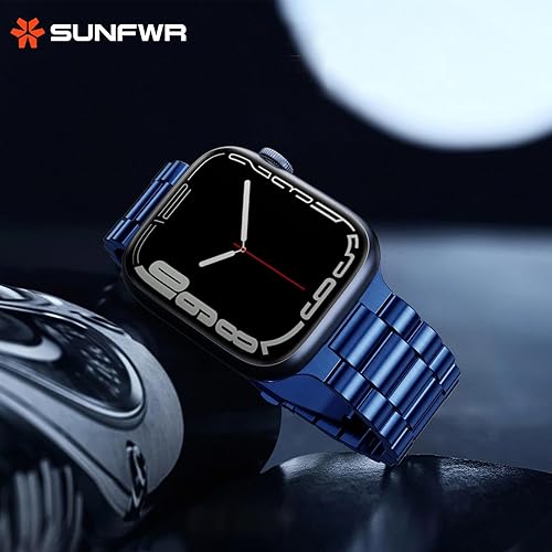 Miniatura 3 de SUNFWR Correa de reloj compatible con Apple Watch Band de 1.772 pulgadas, 1.732 pulgadas, 1.654 pulgadas, para hombres y mujeres, correa de metal de