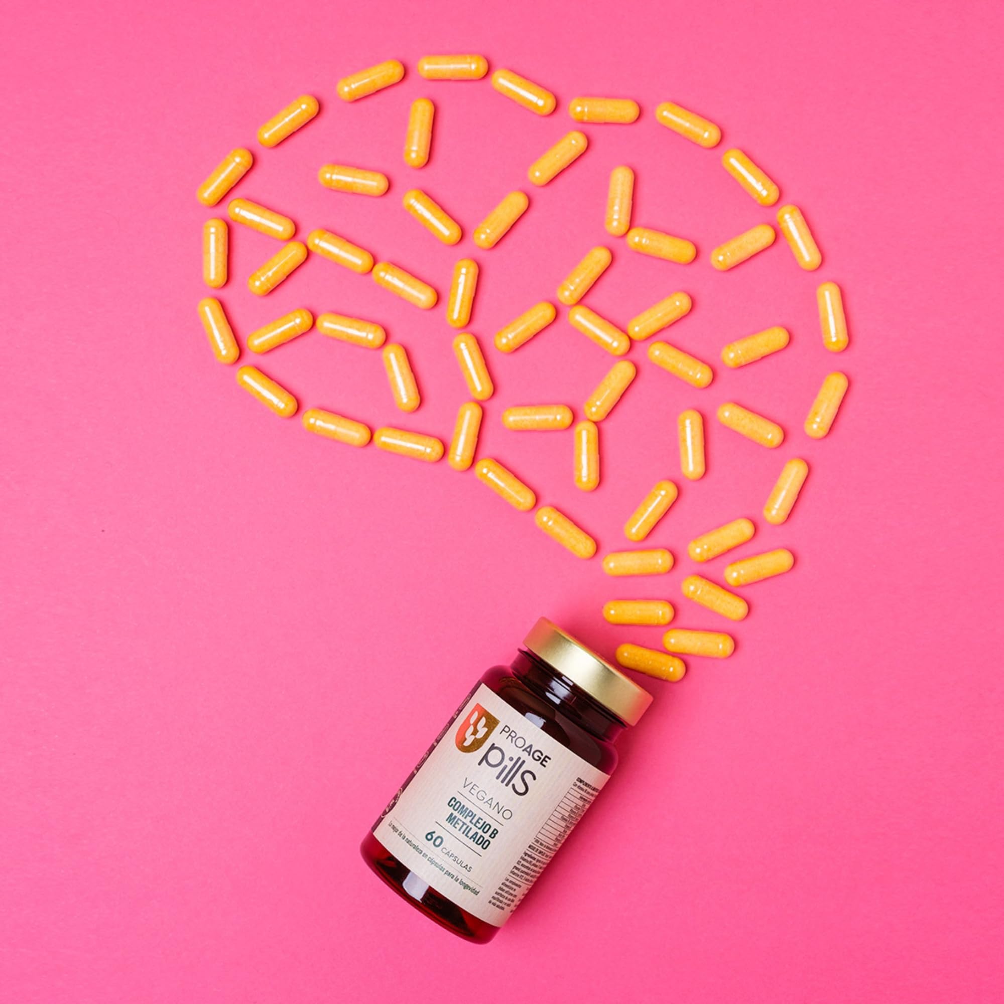 ProAge Pills Complejo B Metilado | 60 Cápsulas Veganas | Vitaminas B Activas, B12 Metilcobalamina y Folato | Energía, Sistema Nervioso y Salud Cardiovascular | B Complex