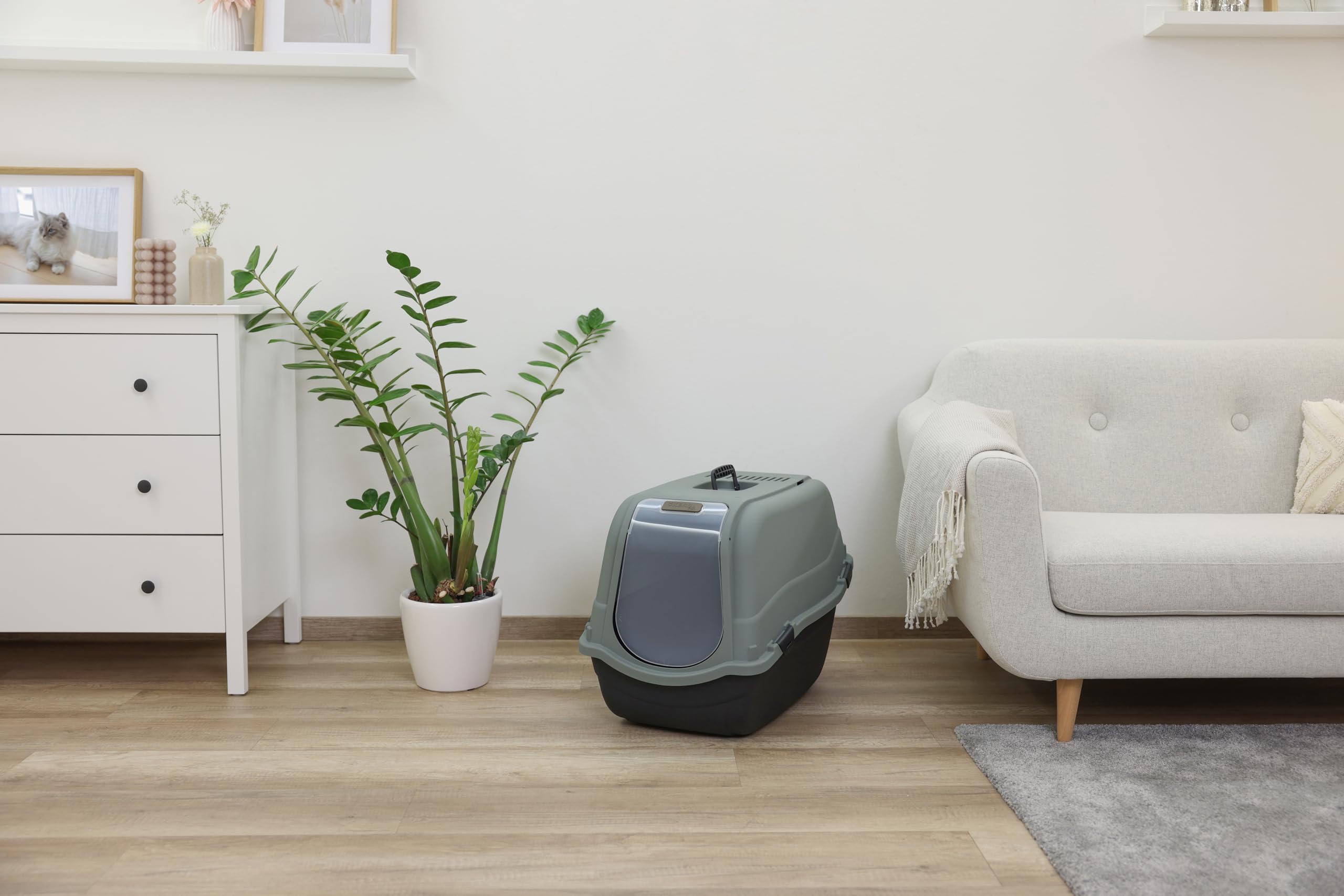 Kerbl Pet Kuweta dla kota Emma Eco XL 65 x 44 x 46, czarna/zielono-szara
