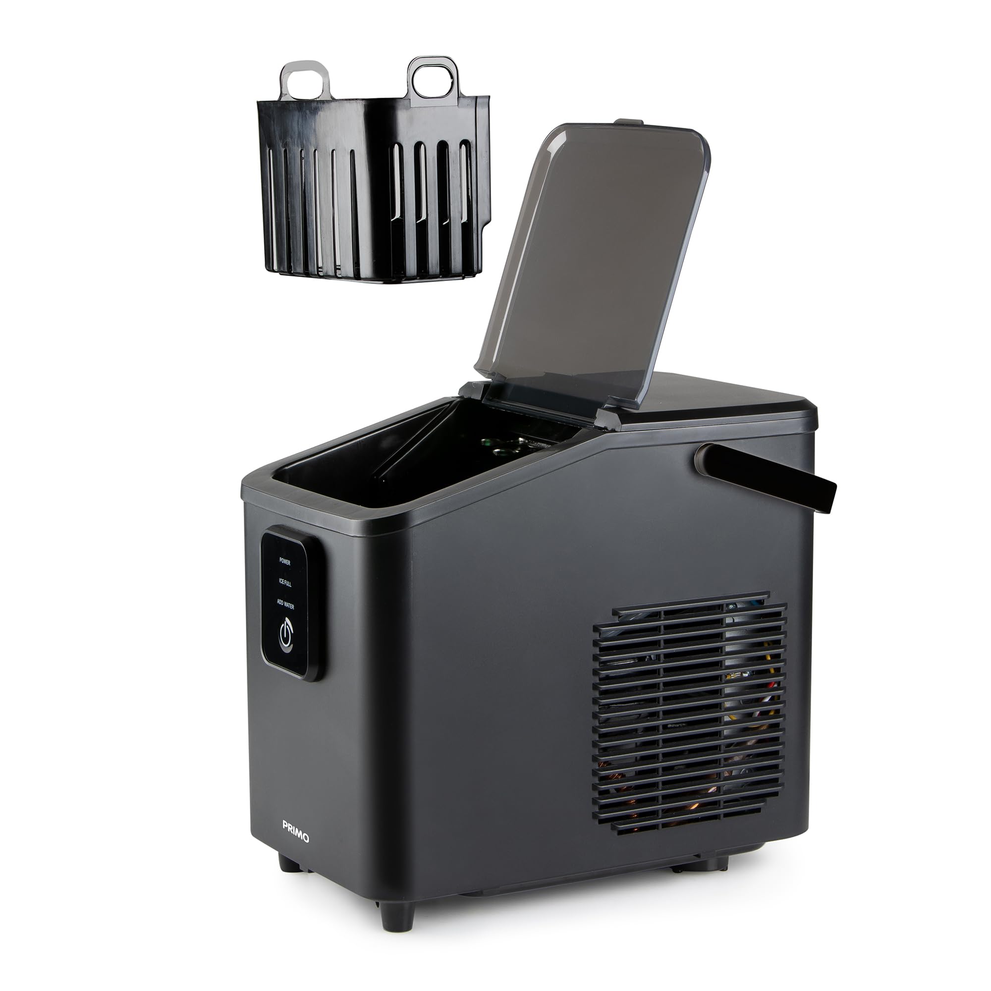 PRIMO PR409IB Machine à glaçons - Machine à glaçons avec pelle à glace - 1L - 12kg/24h - 9 min - Noir mat