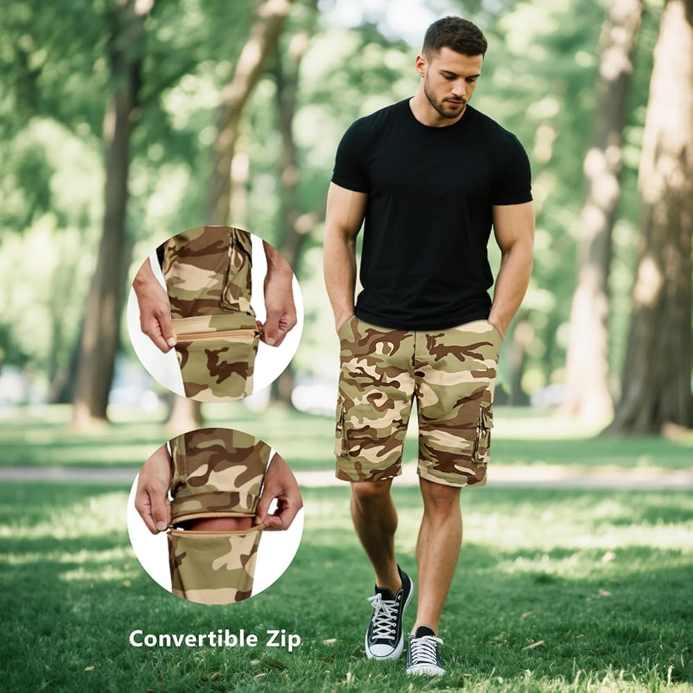 GINGTTO Camo Cargo Pants for Men Slim Fit Mens Khaki Cargo Pants GINGTTO Camo Cargo Pants for Men Slim Fit Mens Khaki Cargo Pants