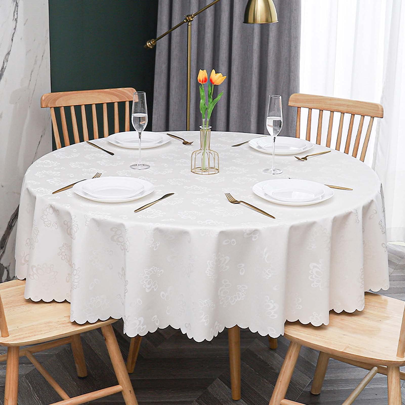 Waterdicht Vinyl Rond Tafelkleed 220 cm Heavy Duty Oliebestendige Tafelhoes voor Binnen Buiten Eetfeest Bruiloft Afveegbaar Tafelkleed voor Ronde Tafels