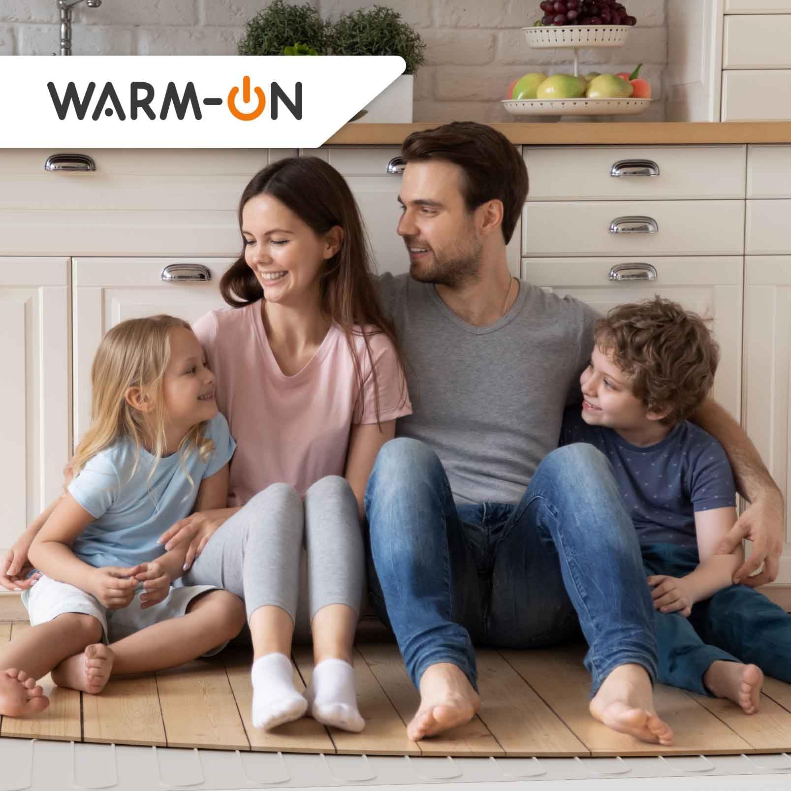 Riscaldamento a pavimento elettrico: tappetino riscaldante a due ruote con foglio di alluminio caldo 150 W/m² con termostato touch serie 750, termostato: TP 750 non WiFi – bianco, dimensioni