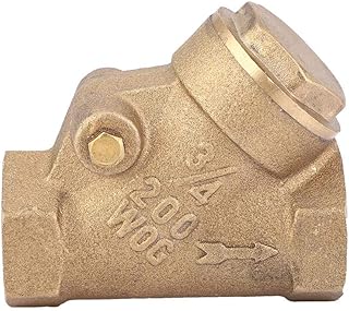 Check Valve NPT 3/4 inch Thread Brass Check Valve Y-Type one-Way Check Valve 1.6Mpa for Water Gas, NPT3 / 4 "Check Valve Type Y