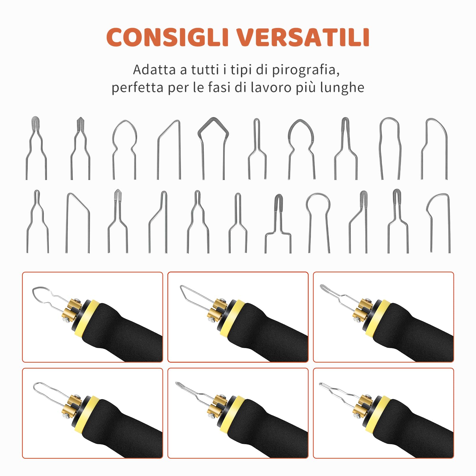 BURNNOVE Pirografo per Legno Professionale, 60W 220V con Doppia Penna, Display Digitale e Temperatura Regolabile 0-750°C, 21 Punte per Decorazione su Legno, Pelle e Zucca
