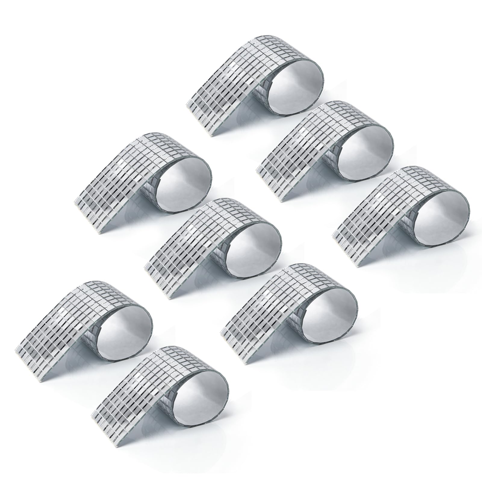 LONGKING 3776 Pezzi Piastrelle a Specchio Autoadesive, Adesivi a Specchio Quadrati, Piastrelle a Mosaico, Decorazione Fai da Te in Vetro, Piastrelle Stile Discoball (Argento)