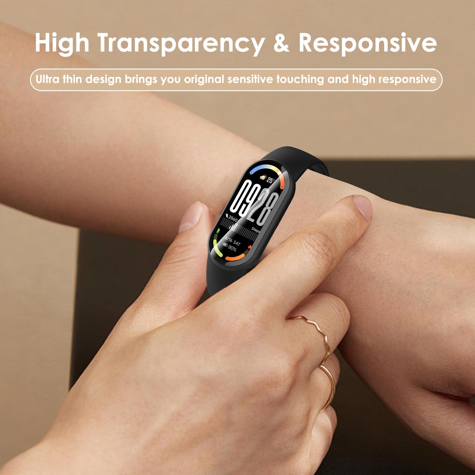 Hianjoo 6 sztuk folii ochronnej, kompatybilna z Xiaomi Smart Band 10, twardość 9H, odporna na olej/odporna na zarysowania, folia ochronna na wyświetlacz kompatybilna z Xiaomi Smart Band 10