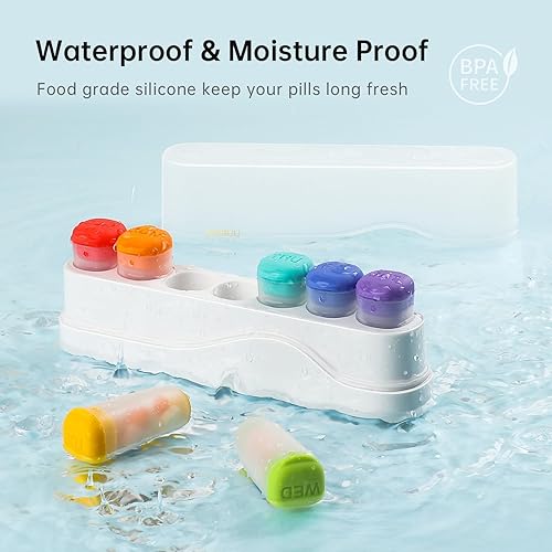 Miniatura 5 de Pastillero semanal 1 vez al día, pastillero extraíble 7 días, pastillero portátil de viaje, soporte para contenedores de medicamentos una vez al