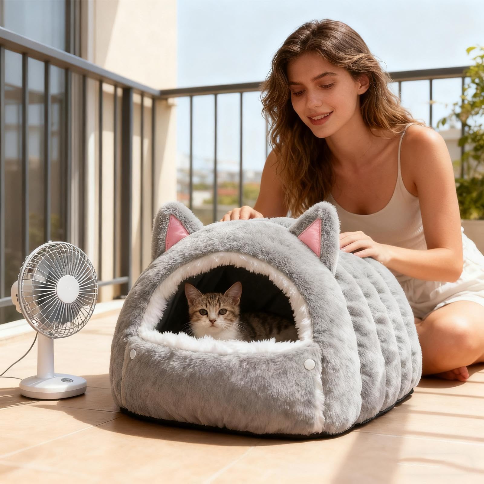 Katzenbett Höhle Mit Halb Umschlossener Kuppelform Als Winterlicher Warmer