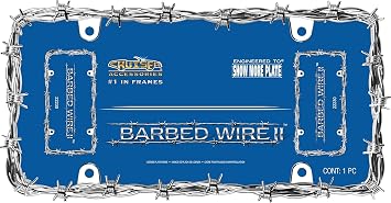 Cruiser Accessories Barbed Wire II License Plate Frame, Chrome