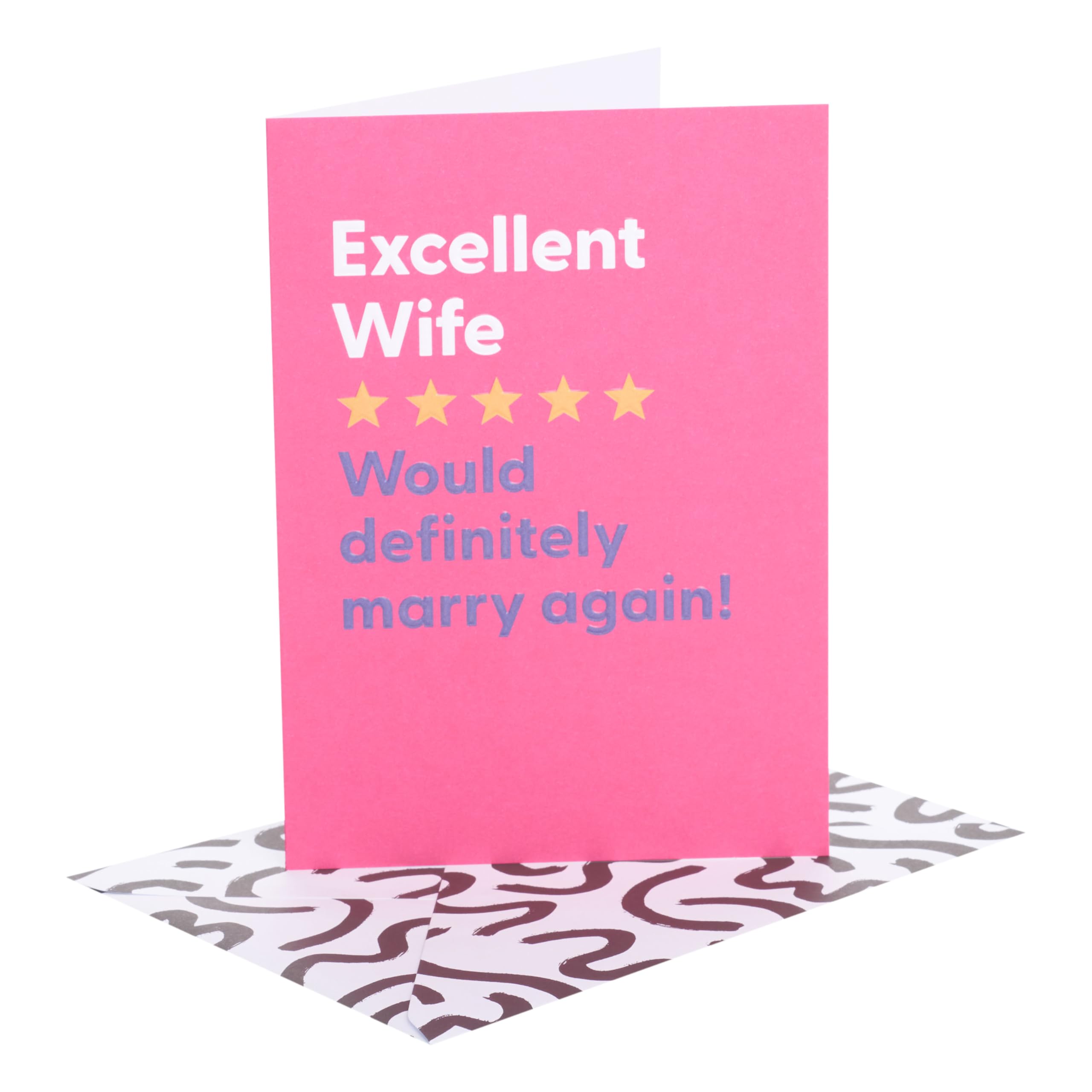UK Greetings | Valentine's Day Card for Wife | I Love You Presents | Her, Girls, Women | 5* Wife Design | With Envelope | 12.7 x 17.8 cm