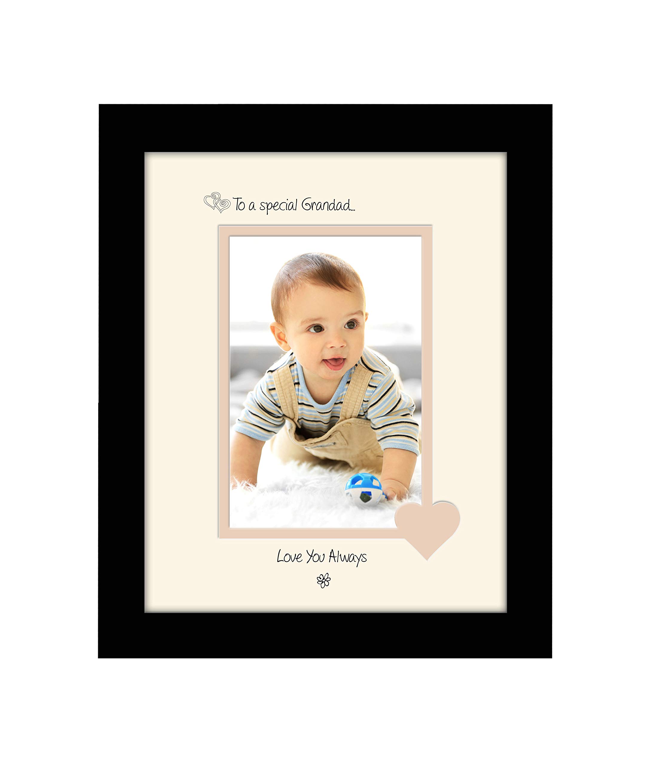 Photos In A Word Black Finish Frame Cream Mount Beige Inside Grandad Photo Frame Special Grandad Love You Always Portrait 1140F Double Mounted Quality Gift (Black Finish Frame Cream Mount Beige Inside)