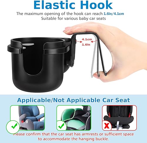 Miniatura 5 de Accmor Portavasos para niños para asientos de automóvil convertibles, soporte universal para vasos para niños, compatible con la mayoría de modelos