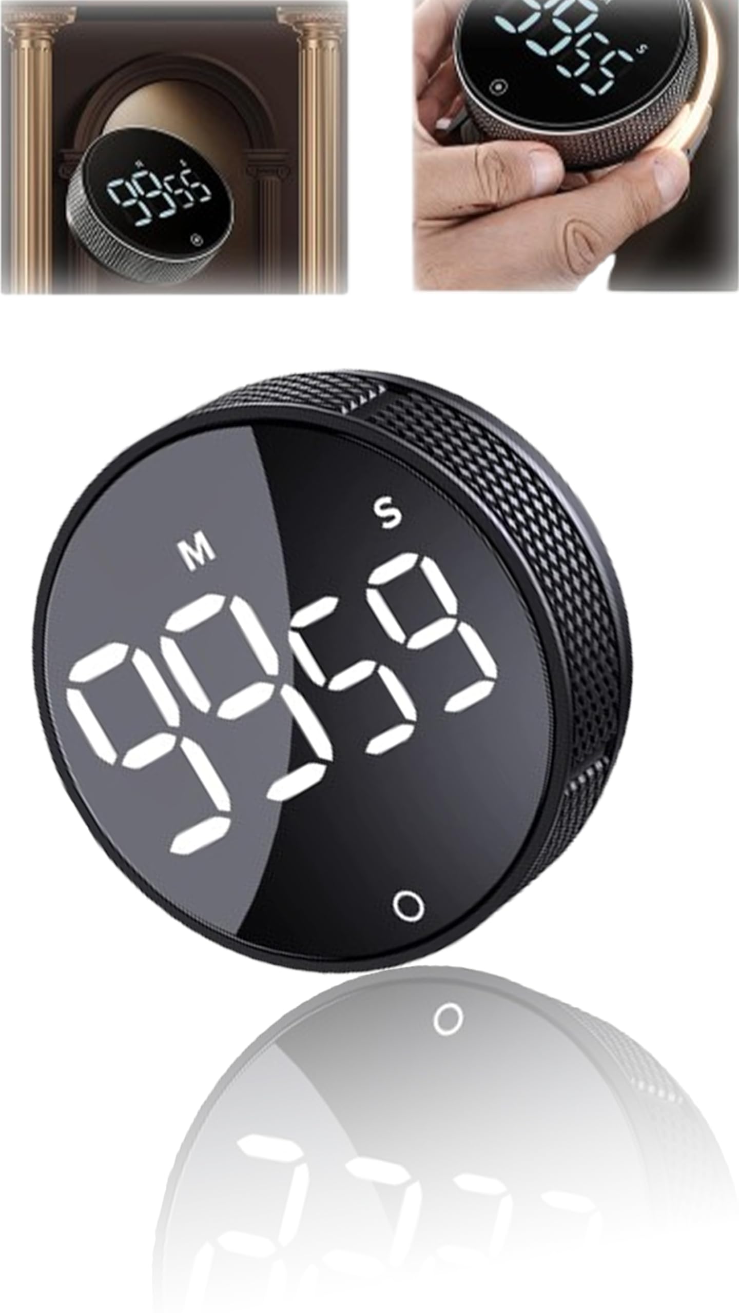Sweet seven Digital Kitchen Visual Timers, Large Magnetic LED Countdown Timers, for Classroom Cooking Fitness Baking Studying Teaching, Easy for Kids and Seniors （Black）