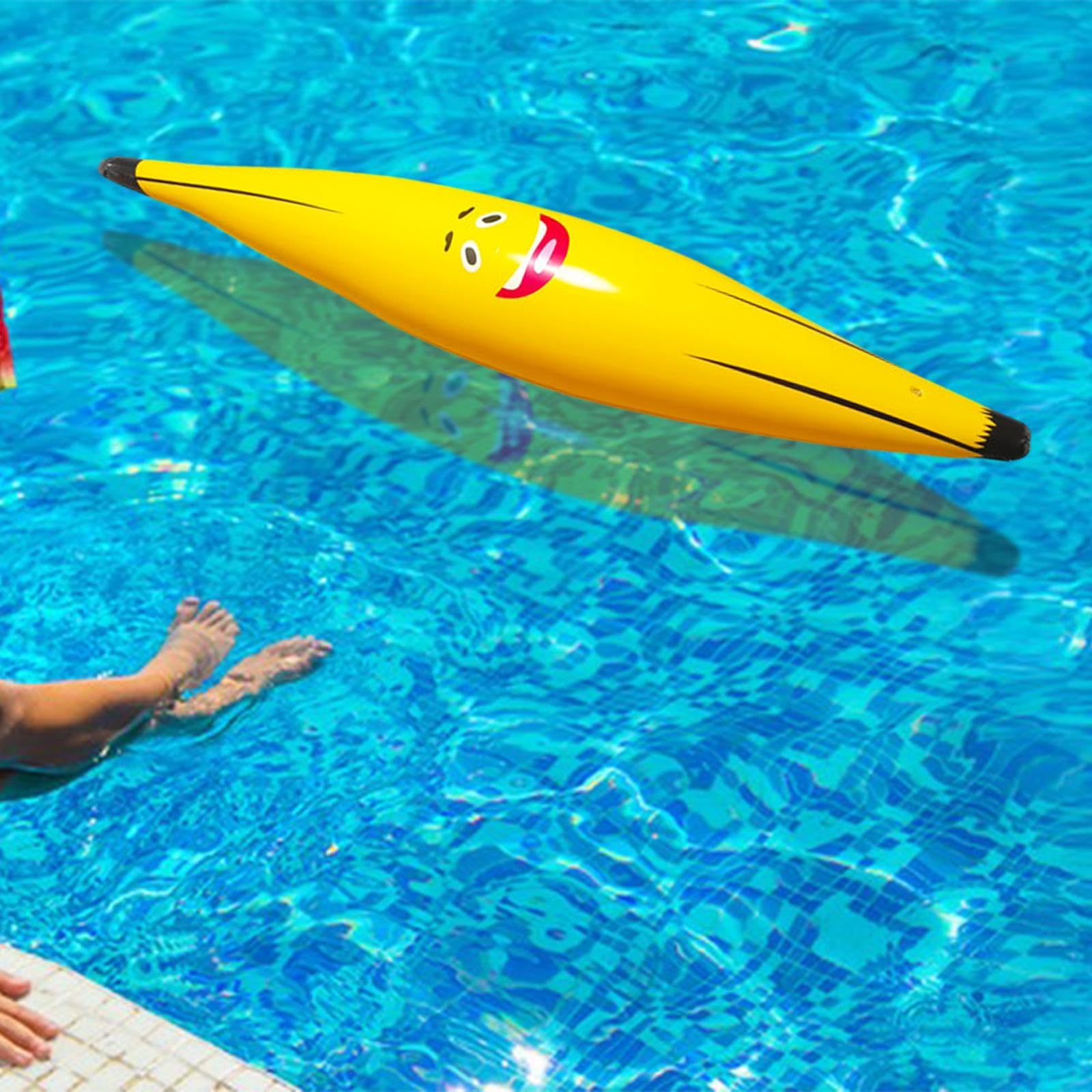 Gonflable Raft Piscine Lounger Banane Lit Gonflable PVC Facile à Gonfler Résistant Adapté pour Relaxation Baignade 183cm