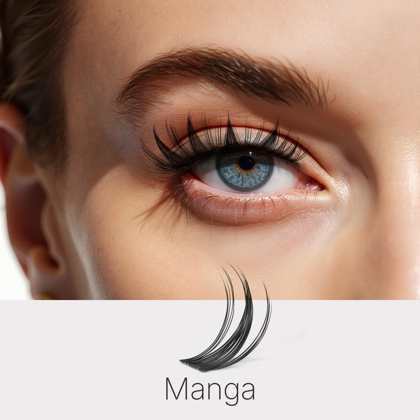 VEYESBEAUTY Ciglia Finte Kit Laminazione Ciglia Kit Newbie's Five-Second Extension Ciglia Finte Ciuffetti Kit Lash Extension Kit Con Bond e Dispositivo Di Rimozione (Manga kit, 8-18mm)