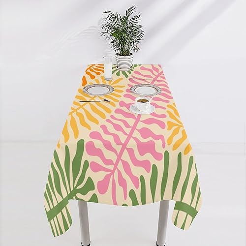 Miniatura 1093 de Mantel floral hippie, diseño retro de los años 70, naranja, rosa, azul, floral, bohemio, estampado estético de margaritas, para fiesta, picnic