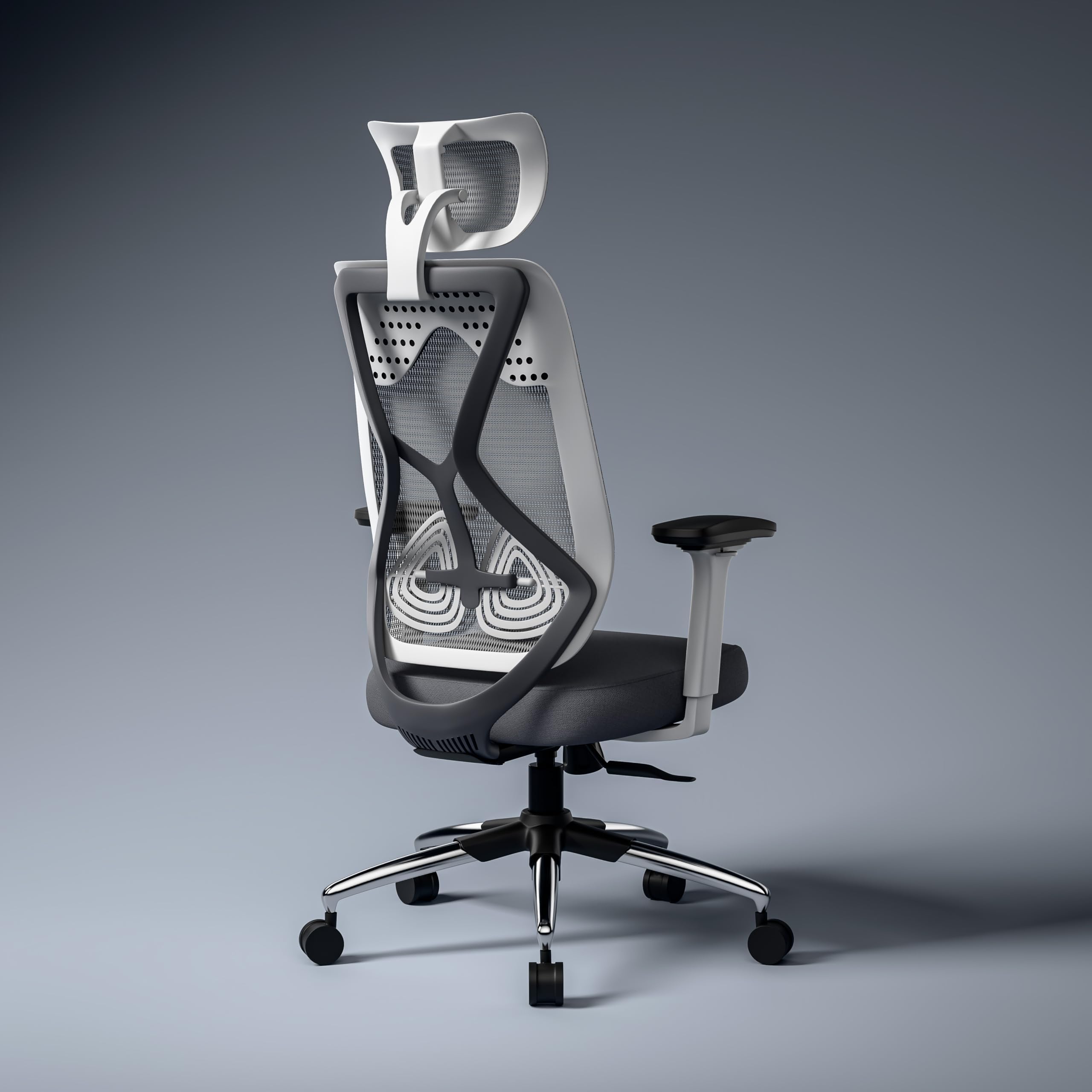 Green Soul Zodiac Pro | Nylon Pvc | Office Chair With Seat Slider |Flybird Ergonomic Design|4D Adjustable Armrest|Multi Synchro Tilt Mechanism|Adjustable Lumbar Support |3 Years Warranty(White & Grey)