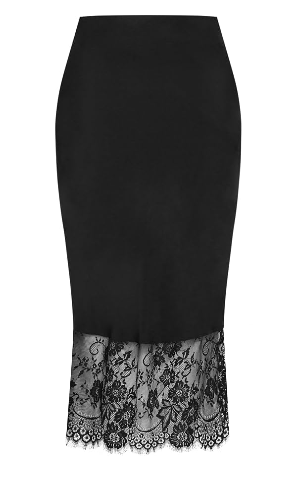City Chic Women's Plus Size Skirt-Lace Hem Fay, Black, 18 by City Chic - Image 5