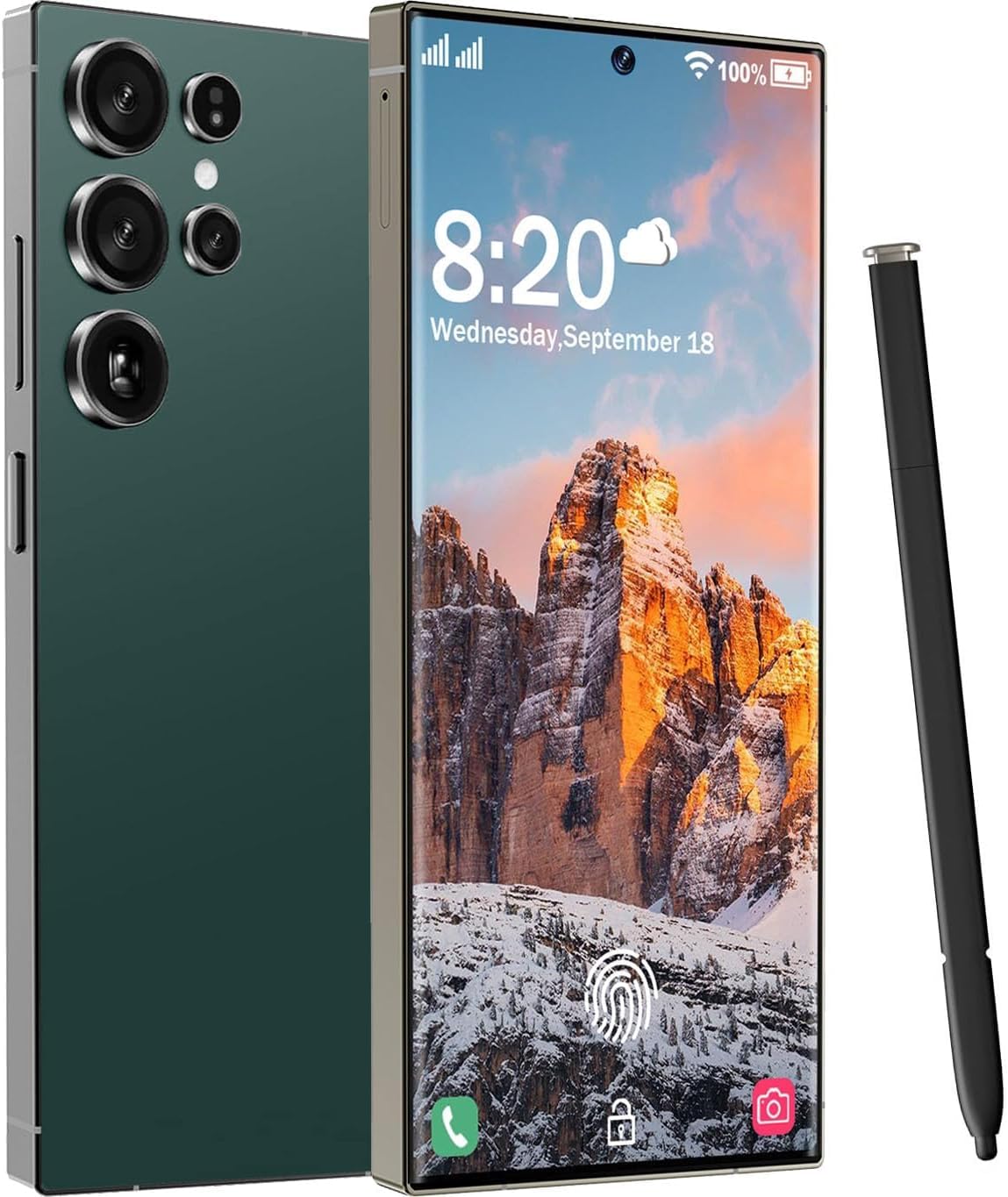 I25 Ultra Unlocked Cell Phone, 7000mAh Long Battery Life Smartphone,Built in Pen,6.8″ HD Screen 12+512GB Unlocked Phones,5G/Dual SIM/Fingerprint Unlock/Face ID (Green)