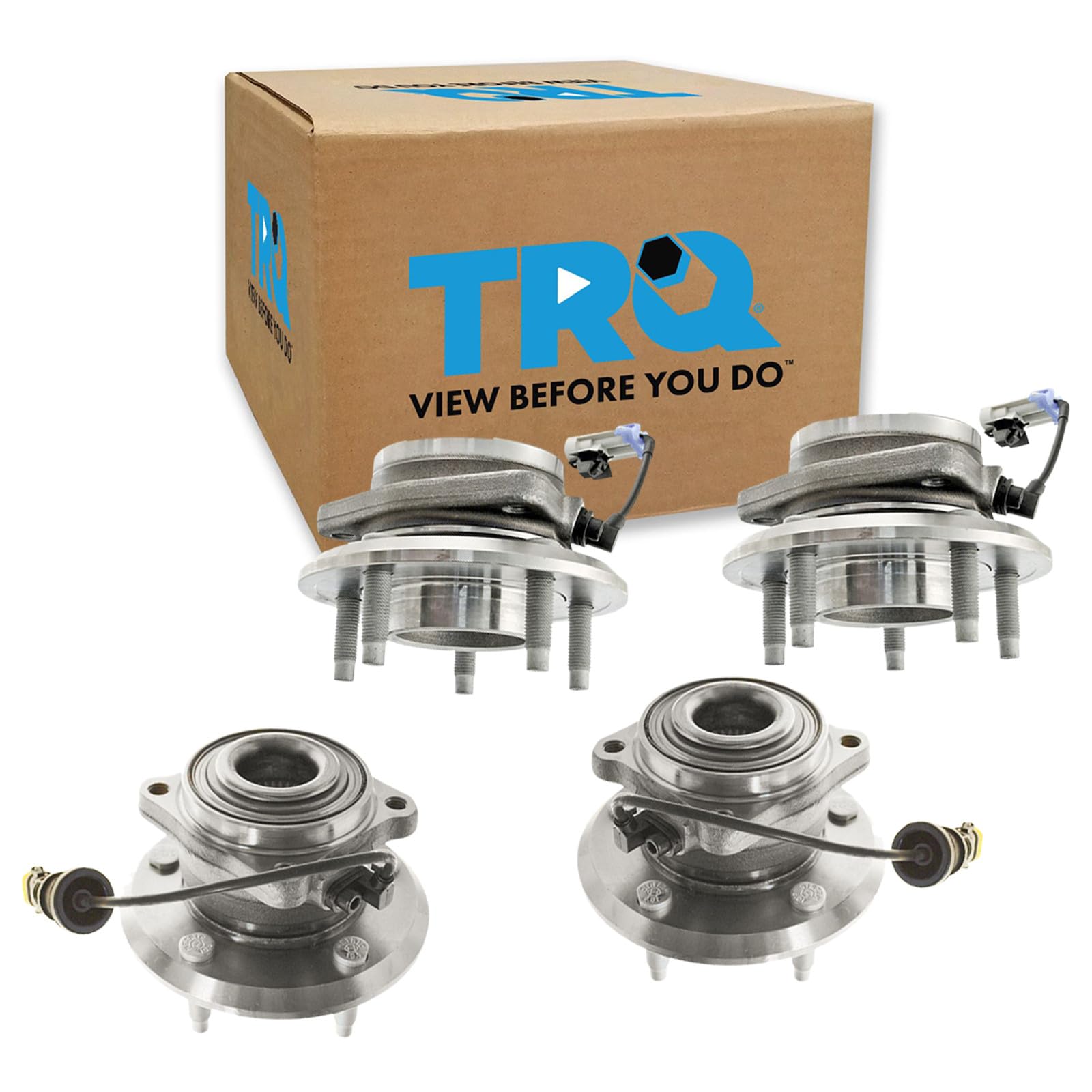 TRQ 2 Piece Front Rear Wheel Bearing &amp; Hub Assembly Set