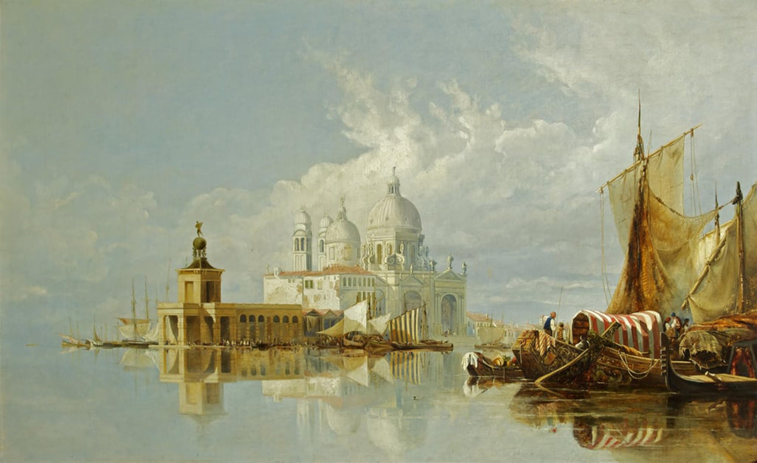 ARTXLXXBN Famous Art Print Poster Vintage Wall Art Santa Maria Della Salute Venice Italy by William Muller Canvas Art Poster for Home Decor 60x90cm