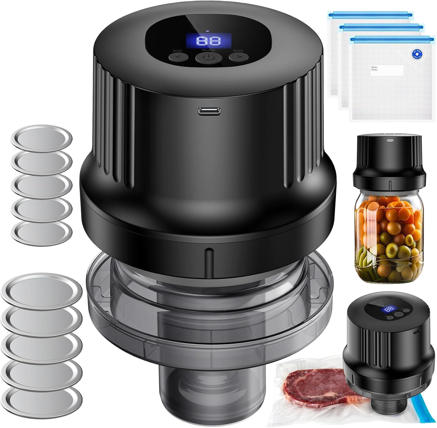Mason Jar Vacuum Sealer Kit Automatic Canning Jar Sealer Vacuum Sealing