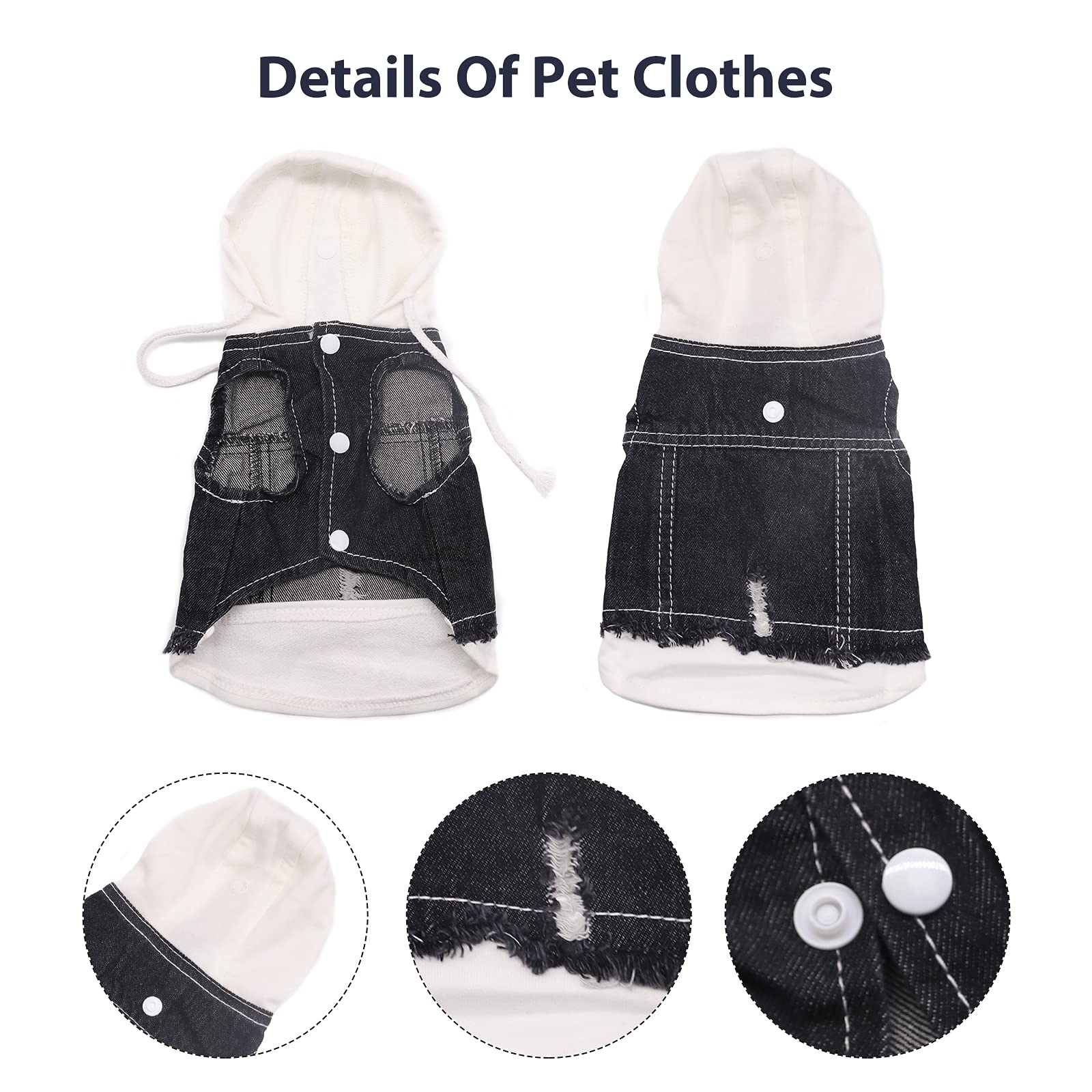 Sild Haustierkleidung, coole Jeansjacke für Hunde aus Blue Denim, Mantel für kleine bis mittelgroße Hunde - Image 4