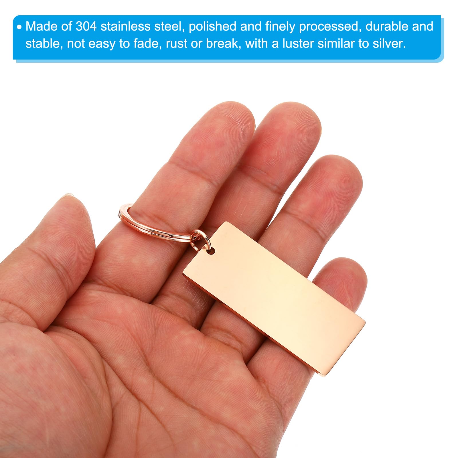 PATIKIL 8Pcs Metal Stamping Blanks, Metal Keychain Blanks