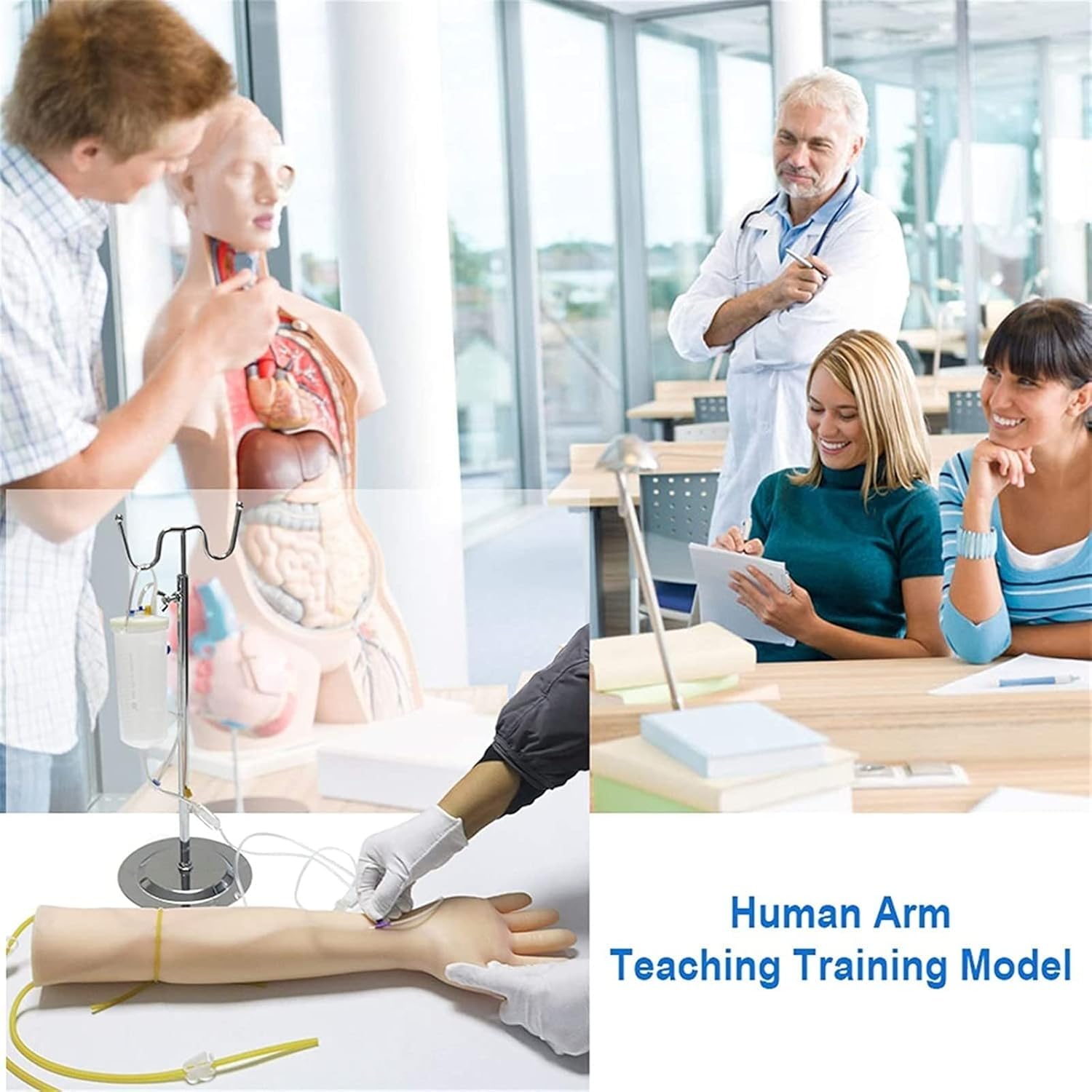 Simulation Silikon Arm Venenpunktion Injektion IV Hand Set linken und rechten Arms Trainingsmodell Medizin Pflege Chirurgische Praxis Spezielle IV Praxis Puppe Arm Injektion