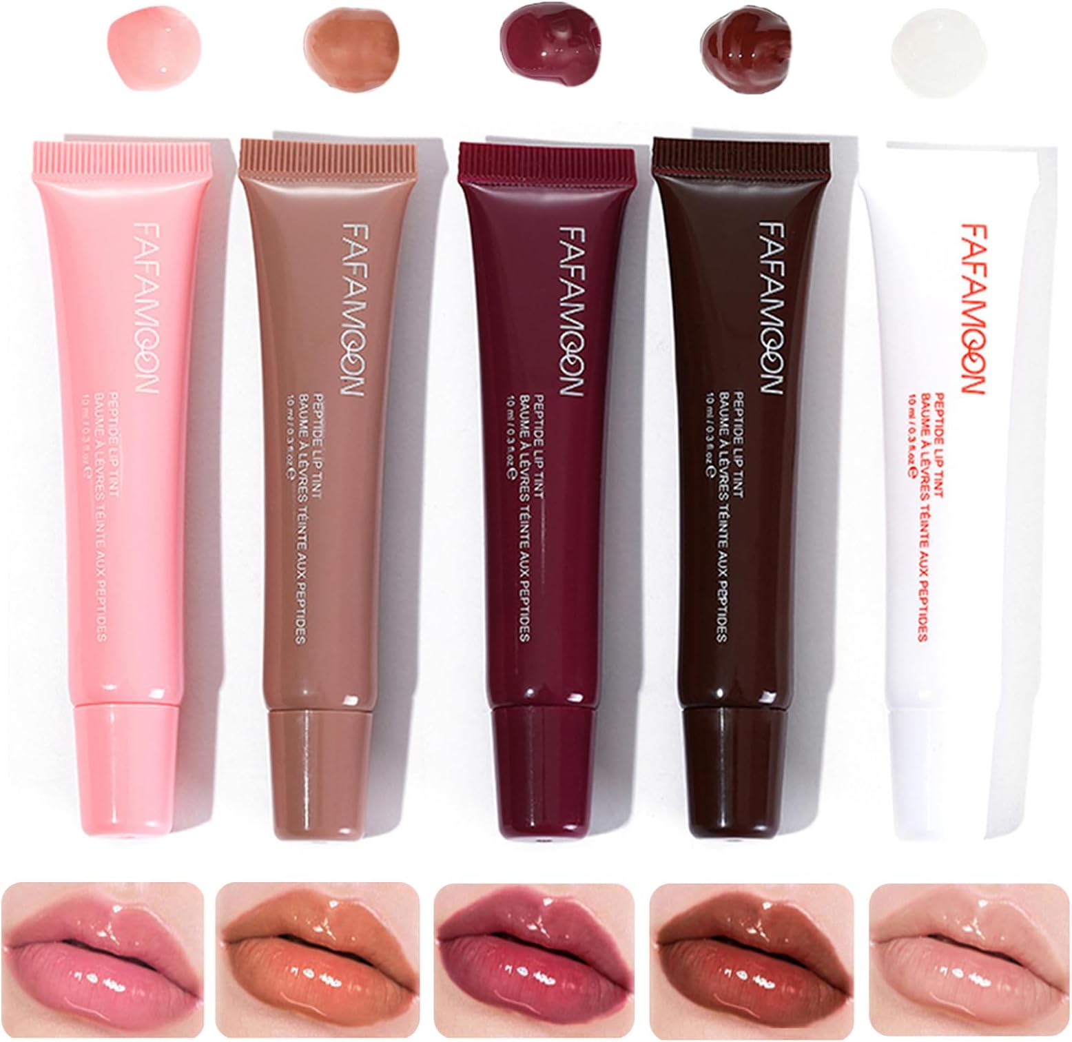 Lip Jam Hydrating Lip Gloss | Glitter Glossy Plumping Lipgloss | High Shine Glass Finish Nude Colors Shiny Jelly Liquid Lipstick for Women (5 Colors Set)