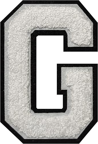 Miniatura 112 de 2 parches de letras de felpilla termo-adhesivas de 4.5 pulgadas, parches de letras universitarias con puntada de felpilla roja/blanca para ropa (H)